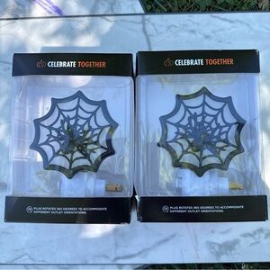 Celebrate Together Spider Web Nightlight. New In Box (Set Of 2) Halloween